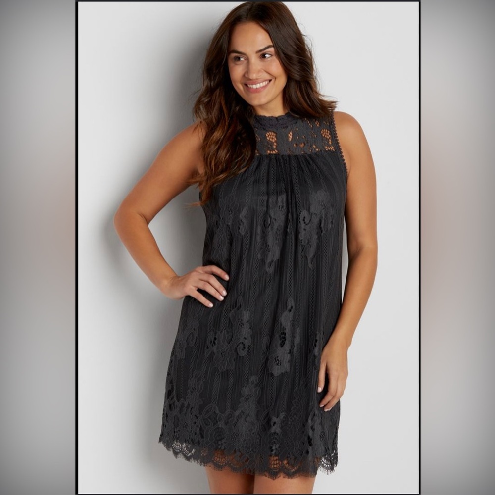 Like New Dark Smokey Colored Lace Dress Size Medium